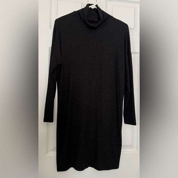 Isle by Melis Kozan Black Turtleneck Stretch Knit Dress Blk Heather Charcoal XS - Picture 10 of 11